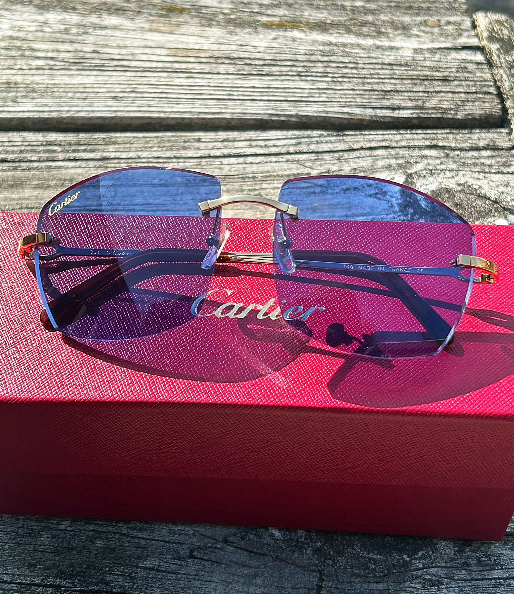 Cartier Glasses Gold/ Blue Tint