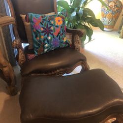 Bergere Chair / Ottoman  Leather