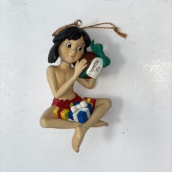 Disney Christmas Ornament The Jungle Book Mowgli Opening Gifts