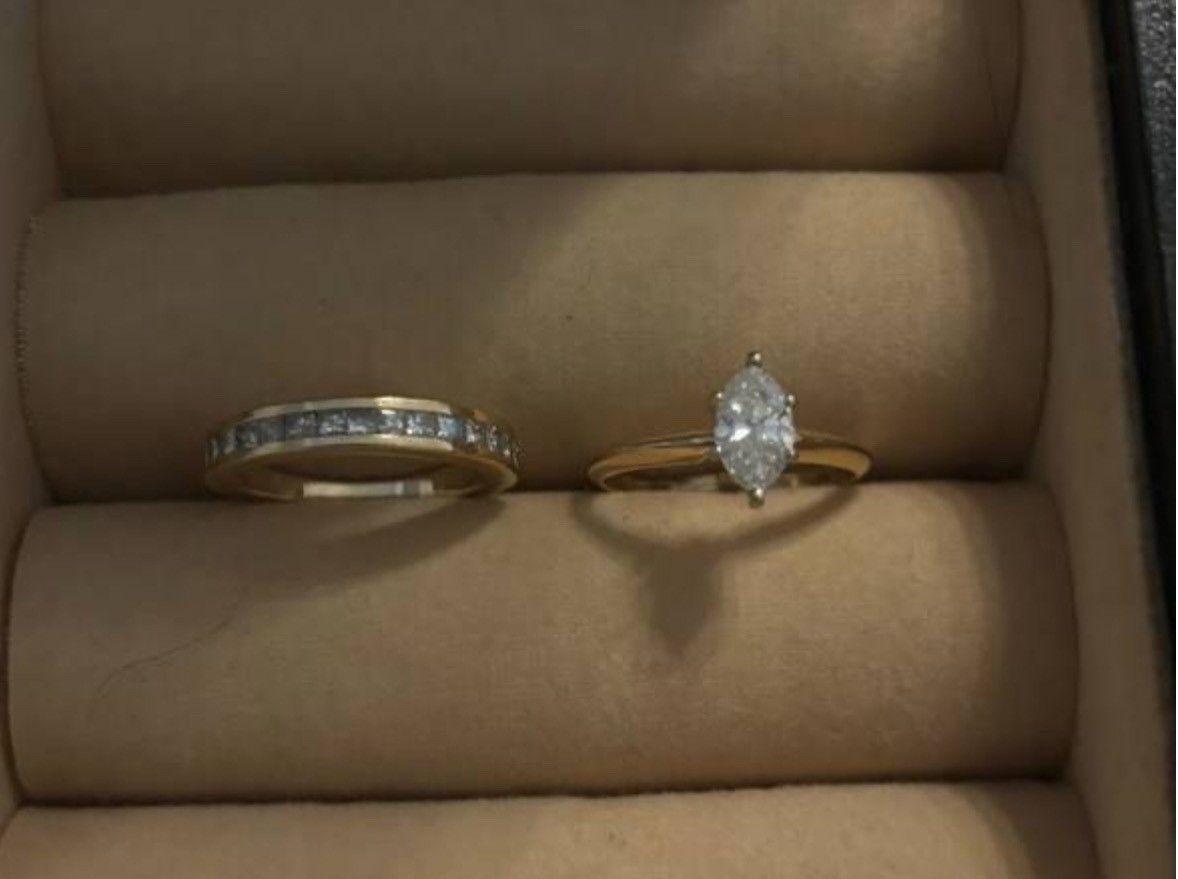 Diamond Wedding Ring & Band