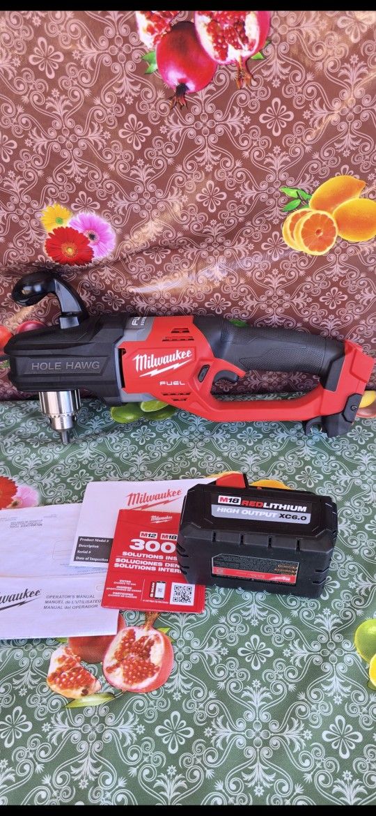 Milwaukee
M18 FUEL GEN II 18V Lithium-Ion Brushless Cordless 1/2 in. Hole Hawg Right Angle Drill with (1)-high output 6.0ah battery