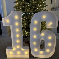 4FT Marquee Light Up Number: 1 And 6