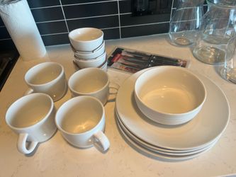White Ceramic Dishes (almost new)