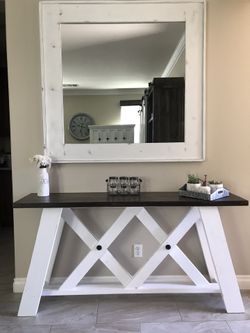 Custom made Farmhouse/Rustic//industrial entry/sofa table