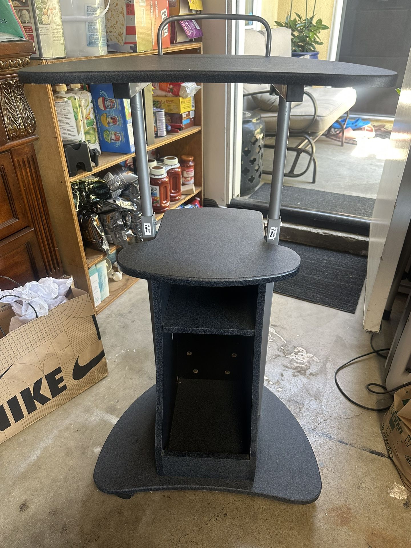 Adjustable Rolling Desk With Wheel Locked