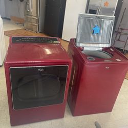 Red whirlpool cabrio 2024 washer and dryer