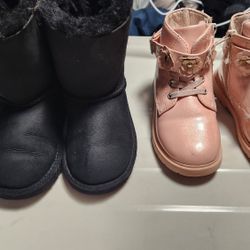 Toddler Boots (Pinks Size 10) (Black Size 9)