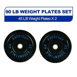 90 lbs Olympic Rubber Bumper Plates