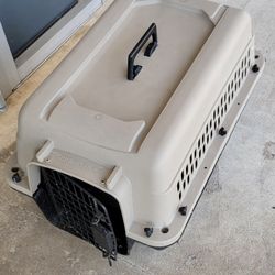 Great Choice Portable Plastic Pet Kennel & Crate for small pets/dogs/cats. 
16" W x 24" L× 14" H