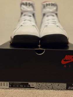 Air Jordan 7 Retro, White/Black/Cardinal Red, Size 12