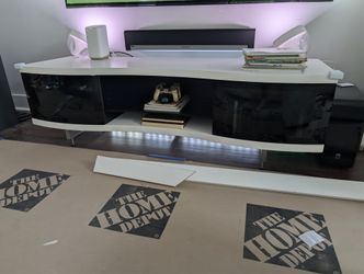 Modern Media Console / TV Stand (Satin White)