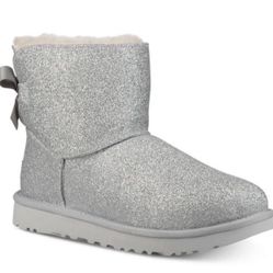 UGG Women's Mini Bailey Bow Sparkle Booties Size 8 