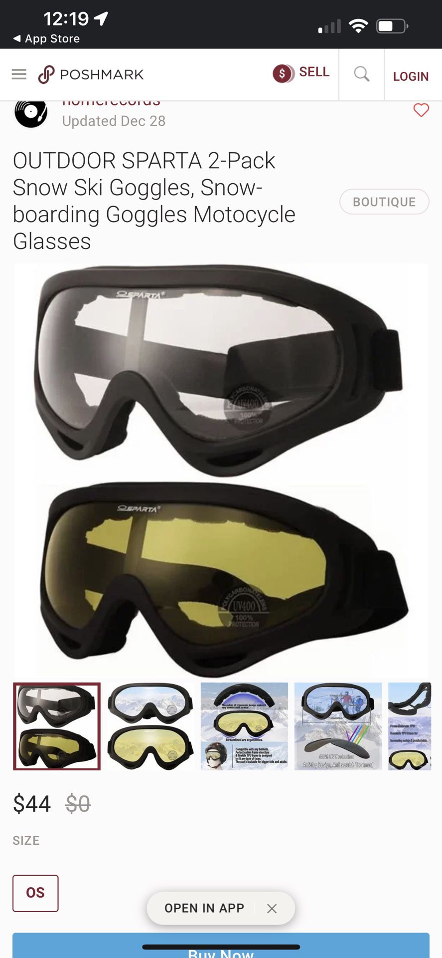 Outdoor Sparta 2-Pack Snow Ski Goggles, Snowboarding Goggles Motorcycle Glasses 