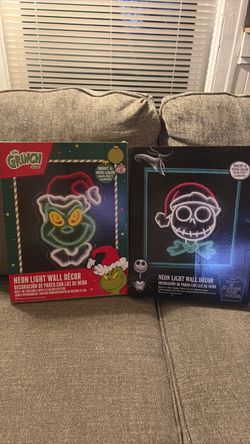 Grinch & Nightmare Before Christmas Neon Light Wall Décor Set