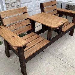 2 Seater Bench With Table 
