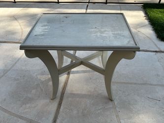 White Wood Side End Table