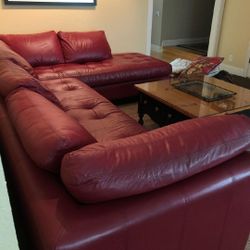 Red Arizona Leather Couch $1000