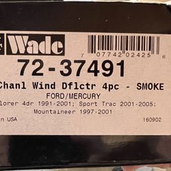 BRAND NEW In-Channel Wind Deflectors For Ford Explorer 4 dr 1, Ford Sport-Trac 2001-2005, Mercury Mountaineer 1 Smoke Color $60.00 Obo
