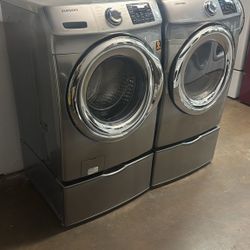 Samsung SET Steam Washer And Dryer LARGE Electric 