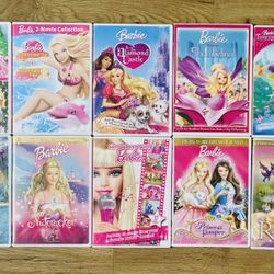 Lot Of 9 Barbie Movies : A Mermaid Tale, Diamond Castle, Mermaida, Nutcracker, Etc