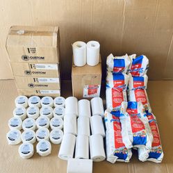 lot Of 69 New - 2" x 50' Waterproofing Reinforcing Tape, 6” x 75’ Reinforcing Fabric & Fiber Reinforcing Skimcoating Conpound, 10 lb Bags