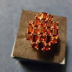 Garnett Ring, 11.04 Ctw, 18 Kt Rose Gold On Sterling Silver, Size 8,  $225