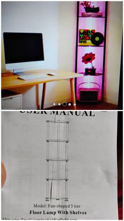 Fan-Shaped 5 Tier Floor Lamp With Shelves