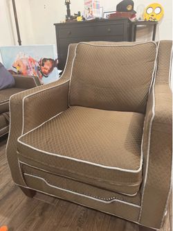 Armchair and Ottoman Set