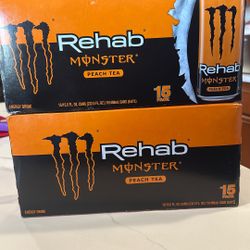 2 X Cases Monster Rehab Peach Tea 
