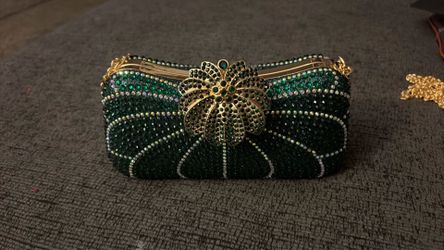 Bedazzled hard case purse
