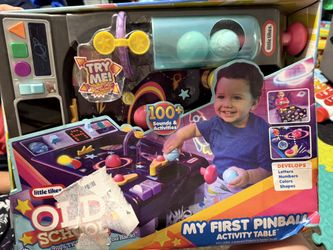 Little Tikes Old School My First Pinball Activity Table, Letters, Numbers, Planets, Counting, Sounds, Learning, Lights, Retro, Preschoo