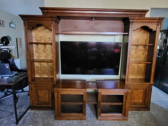 Solid wood entertainment center