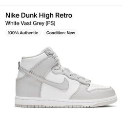 Nike Dunk High Retro White Grey Size 1