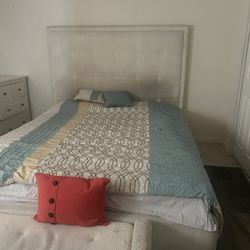 Bed Velvet  Frame with Mattress