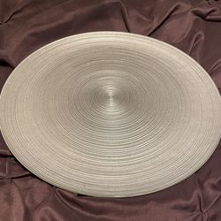 Round textured decorative glass plate