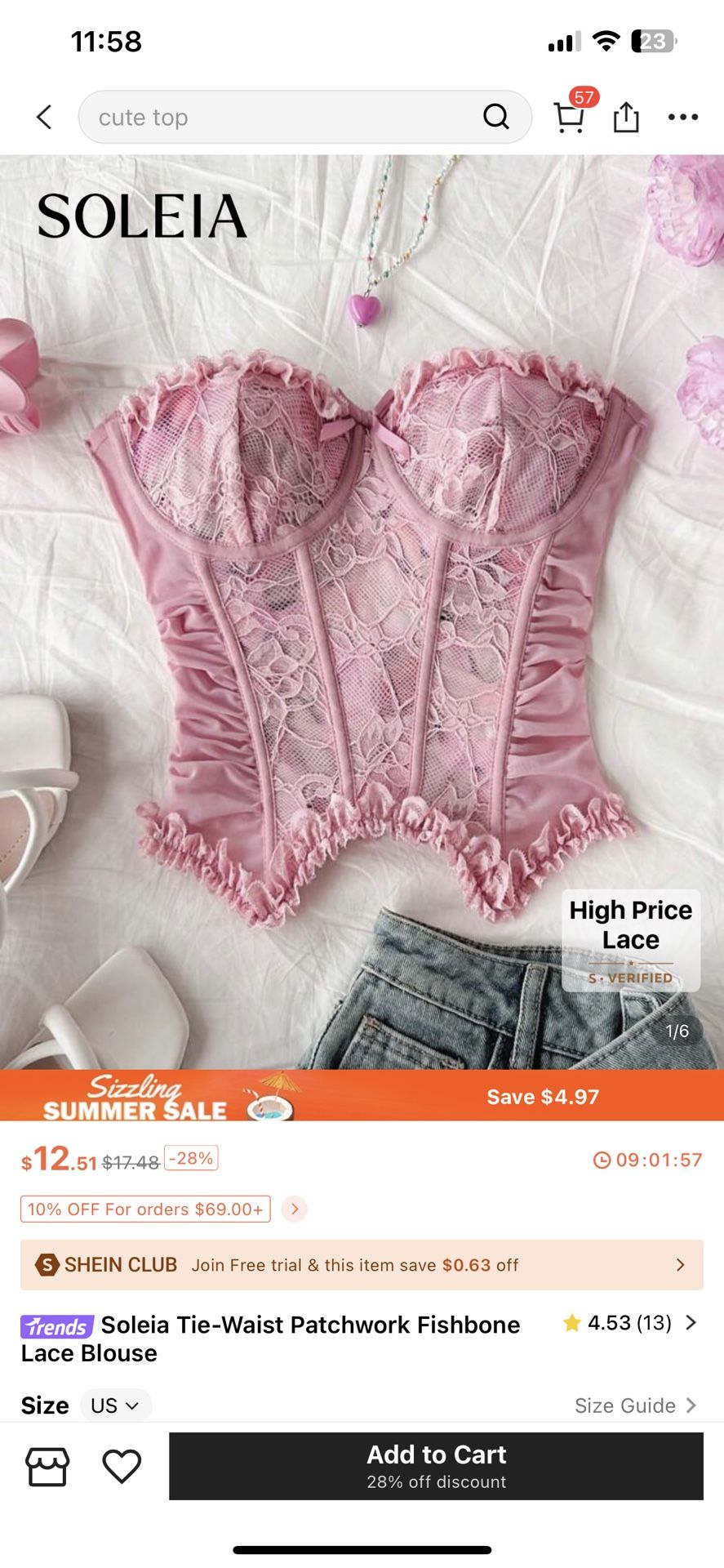 Shein Corset Top