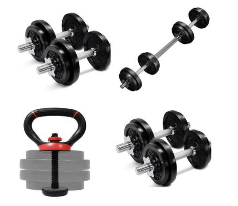 5 To 80 Lb DumbellS Six adjustable dumbbells, 170 Lbs In Weights, barbell, kettlebell - $85