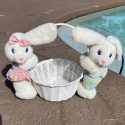 EUC Plush Easter Bunny Easter Basket
