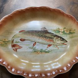 Rare Carnation McNicol Transferware Fish Platter