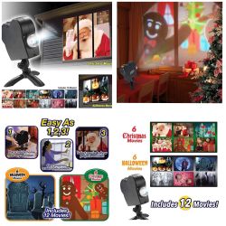 Window Projector Christmas 🎄 /Halloween 12 Mini Movies New 