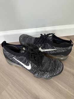 Nike Black and White Flyknit VaporMax Running Shoes