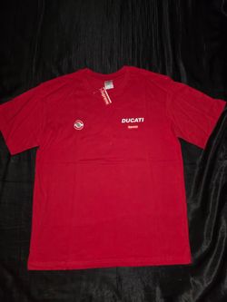 Supreme x Ducati Logos T-Shirt, Red, Size S, M, L & XL