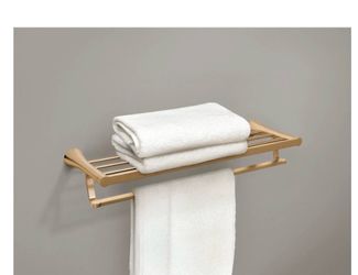 Brushed Gold Wall-Mounted Towel Rack