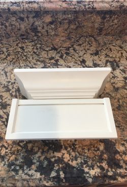 Set of 2 Pottery Barn like decorative shelves. 12” L by 5 “ W by 3.5 H. Flush mount hardware.