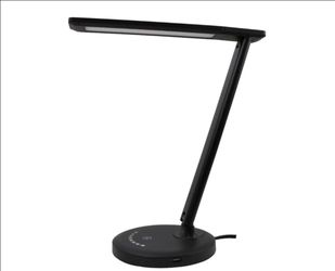 Set of 2 - Modern Dimmable LED Desk Lamp with USB Charging Port, Matte Black Finish