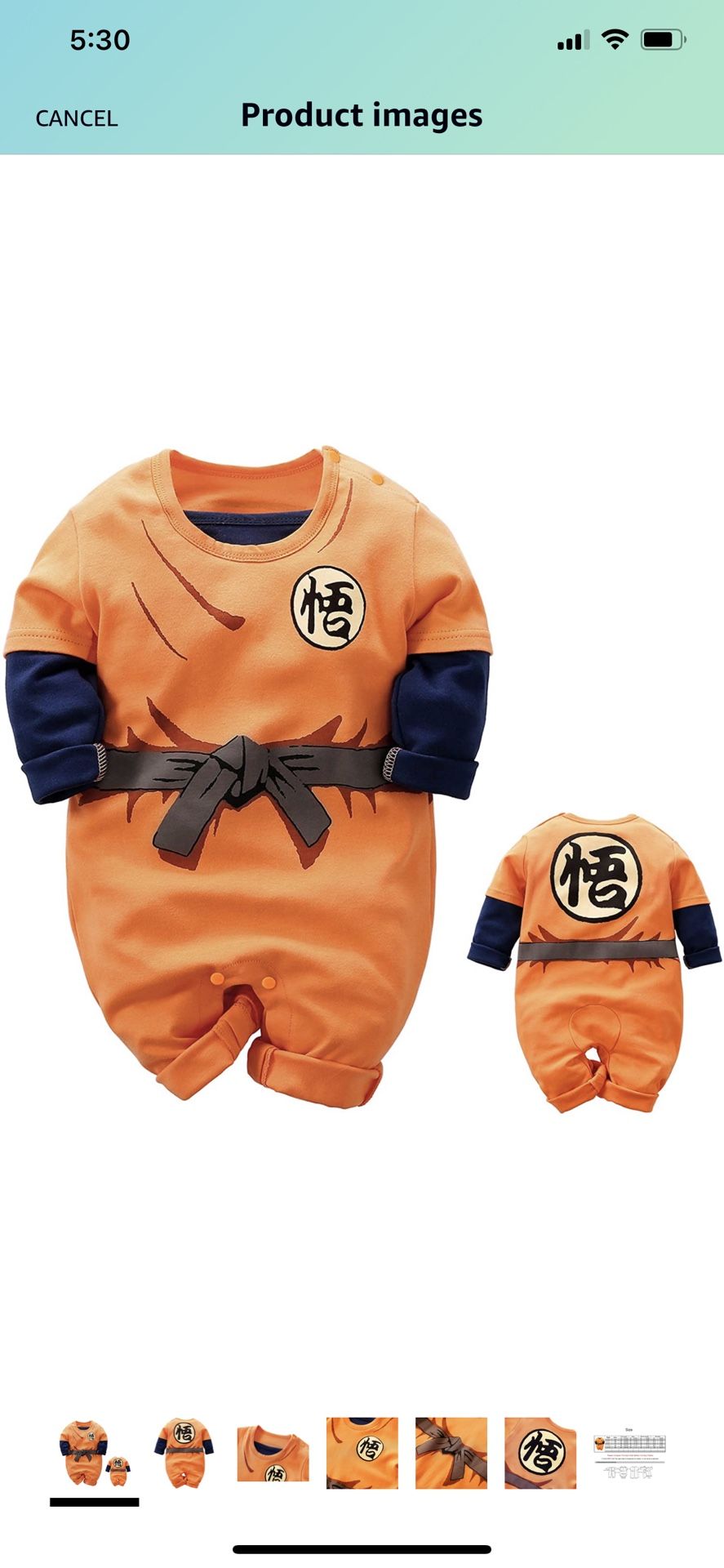 Baby Boy’s Goku Halloween Costume 