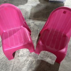 2 Pink Toddler Chairs From Container Store