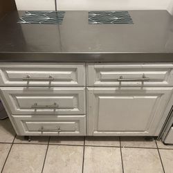 Kitchen Island Or Side Prep Table With Wheels