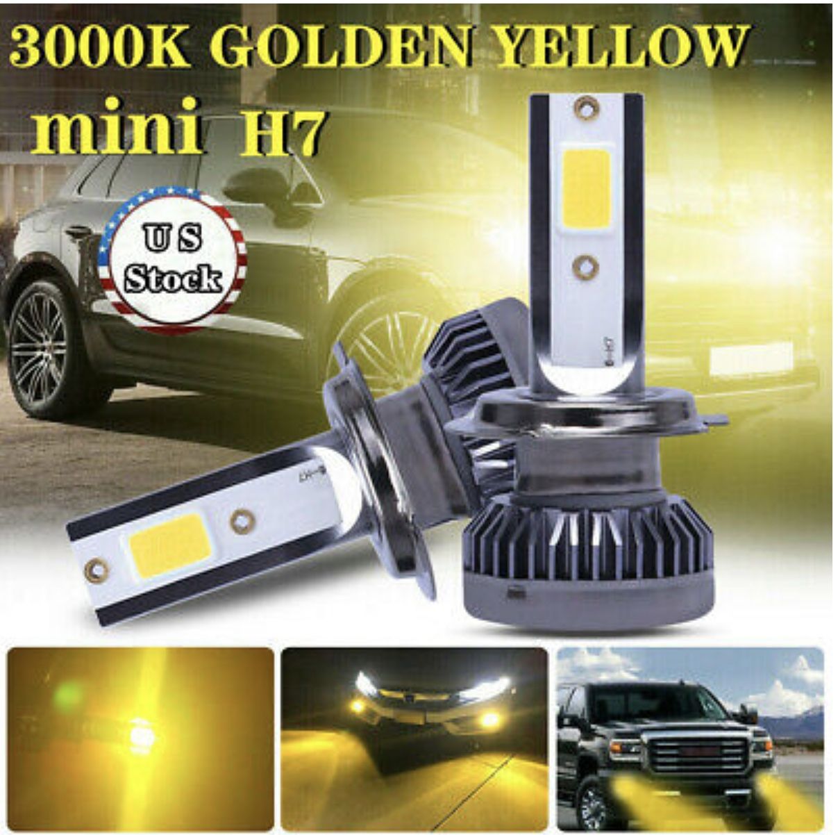 H7 Bulb Yellow Golden