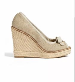 Tory Burch Jackie M Metallic Wedges 8